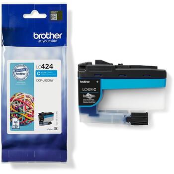 Brother чернильный картридж LC424C, 750 страниц, 1 шт., оригинальный, голубой, струйный, DCP-J1200W (LC424C)