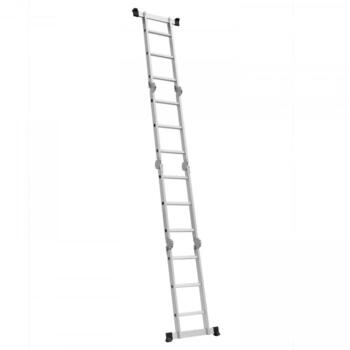 Ecomax universālās kāpnes Silver PRO EML0001 EMX, 4x3 pakāpieni, 150kg, 1,74m, 3,46m, 0,96m, alumīnija, EN131 (EML0001&EMX)