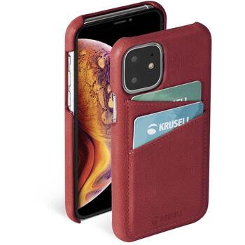 Krusell Sunne CardCover 61791, 6.1 дюйма, красный, Apple iPhone 11, 2 слота для кредитных карт, натуральная кожа (61791)