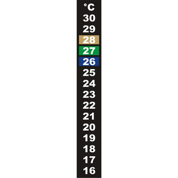 Bioterm 080200 жидкостно-кристаллический термометр, +16°C до +30°C, 13см, самоклеящийся, компактный (080200)
