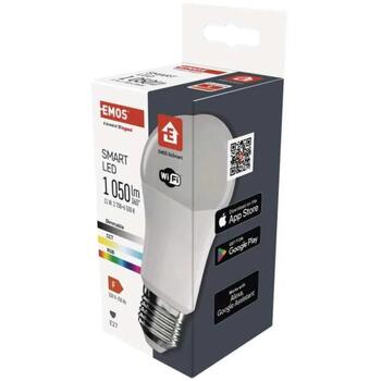 Emos LED лампа GoSmart A60 ZQW515R, 11 W, 1 050 lm, RGB, Wi-Fi, диммируемая, E27 (ZQW515R)