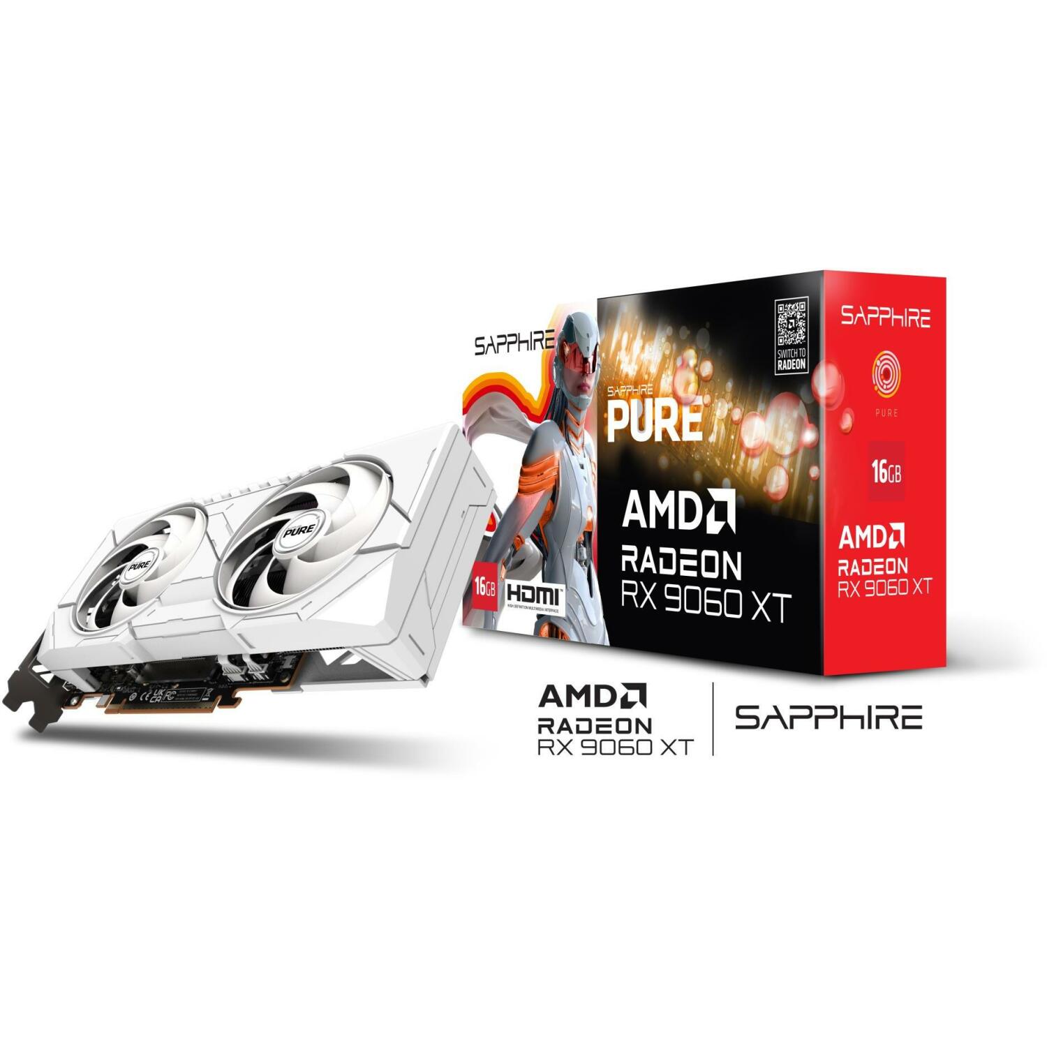Sapphire Видеокарта 11350-02-20G 16GB GDDR6, PCIe x16 5.0, 7680x4320, 2 вентилятора, Многоцветная подсветка (11350-02-20G)