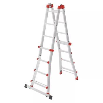 Hailo M80 037516007 daudzfunkcionālās kāpnes, alumīnijs, 4x4 pakāpieni, 150kg, 410cm, regulējamas (037516007)