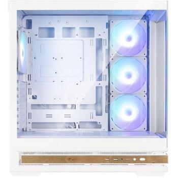 Zalman P40 NAMU WHITE, корпус ATX Mid-Tower, 4x120mm ARGB вентилятора, сталь, стекло, дерево, 452x235x492мм, ATX/mATX/Mini-ITX (P40 NAMU WHITE)