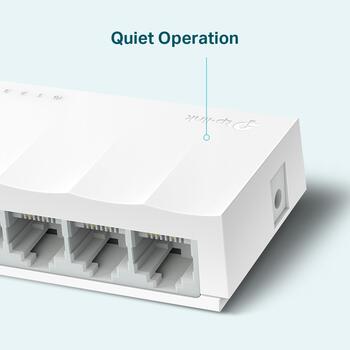 5-Port 10/100Mbps настенный коммутатор, TP-Link, LS1005, 5× 10/100Mbps, Без вентилятора, Внешний блок питания (LS1005)