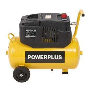 Powerplus Kompresors POWX17250, 1200W, 8bar, 180l/min, 24L, 1.5m strāvas kabelis, Bez eļļas, drošības vārsts (POWX17250)