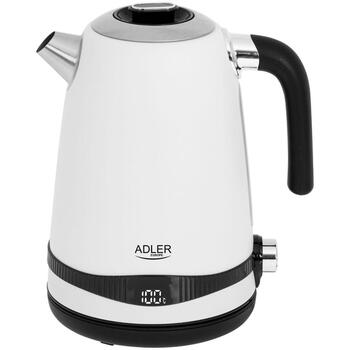 Adler Электрический чайник AD 1295w, 1.7 л, 2200 Вт, нержавеющая сталь, 360° поворотная база, белый (AD 1295w)