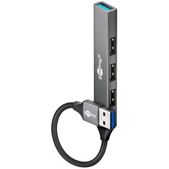 Goobay dokstacija 74456, 5 Gbit/s, 4 USB-A porti, gaiši pelēka (74456)