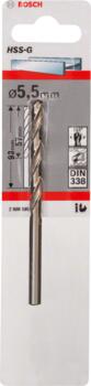 HSS-G urbji metālam 5,5mm, 1gab., Urbjmašīnām/skrūvgriežiem HSS SLĪPĒTS SPIRĀLVEIDA URBIS, 2608585925, BOSCH (2608585925)
