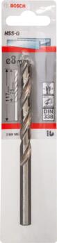 HSS-G urbji metālam 8,0mm, 1gab., Urbjmašīnām/skrūvgriežiem HSS SLĪPĒTS SPIRĀLVEIDA URBIS, 2608585932, BOSCH (2608585932)
