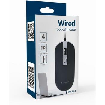 Gembird USB datorpele MUS-4B-06-BS, 1200 DPI, 4 pogas, optiskā, ergonomisks dizains (MUS-4B-06-BS)