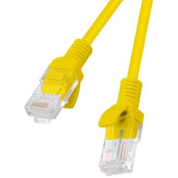 Lanberg Patchcord CAT.5E UTP 0.5M fluke passed 10-pack, Yellow | PCU5-20CC-0050-Y (PCU5-20CC-0050-Y)