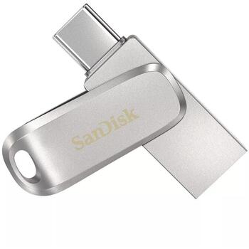 Sandisk Ultra Dual Drive Luxe USB zibatmiņas disks SDDDC4-032G-G46, 32GB, USB Type-A / USB Type-C, 3.2 Gen 1, 150MB/s, metāls (SDDDC4-032G-G46)