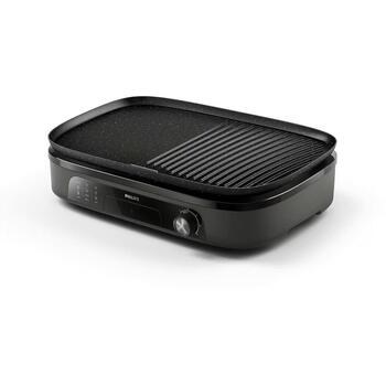 Philips HD6210/90 электрический гриль, 2400 Вт, 2 зоны, 1250 см², 210±20 °C, 5 уровней, съёмные пластины, антипригарное покрытие (HD6210/90)