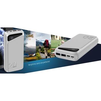 Navitel Power Bank PWR20 MX White, 20000mAh, 3.7V, 74Wh, 2xUSB-A, двунаправленный USB-C, микро-USB (PWR20 MX White)