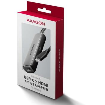 Axagon адаптер RVC-HI8KPD USB-C на HDMI 8K/60Hz, PD 100W, 1 HDMI, 1 USB-C, 16 см кабель (RVC-HI8KPD)