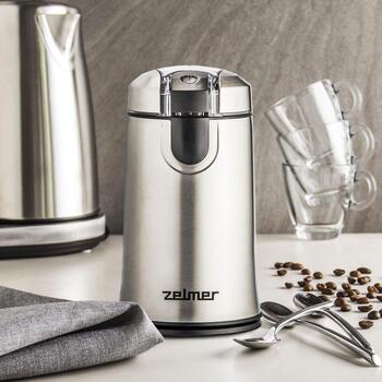 Zelmer ZCG7425 кофемолка, 71804729P, 150W, 50g, нержавеющая сталь, импульсный режим, защитная блокировка (71804729P)