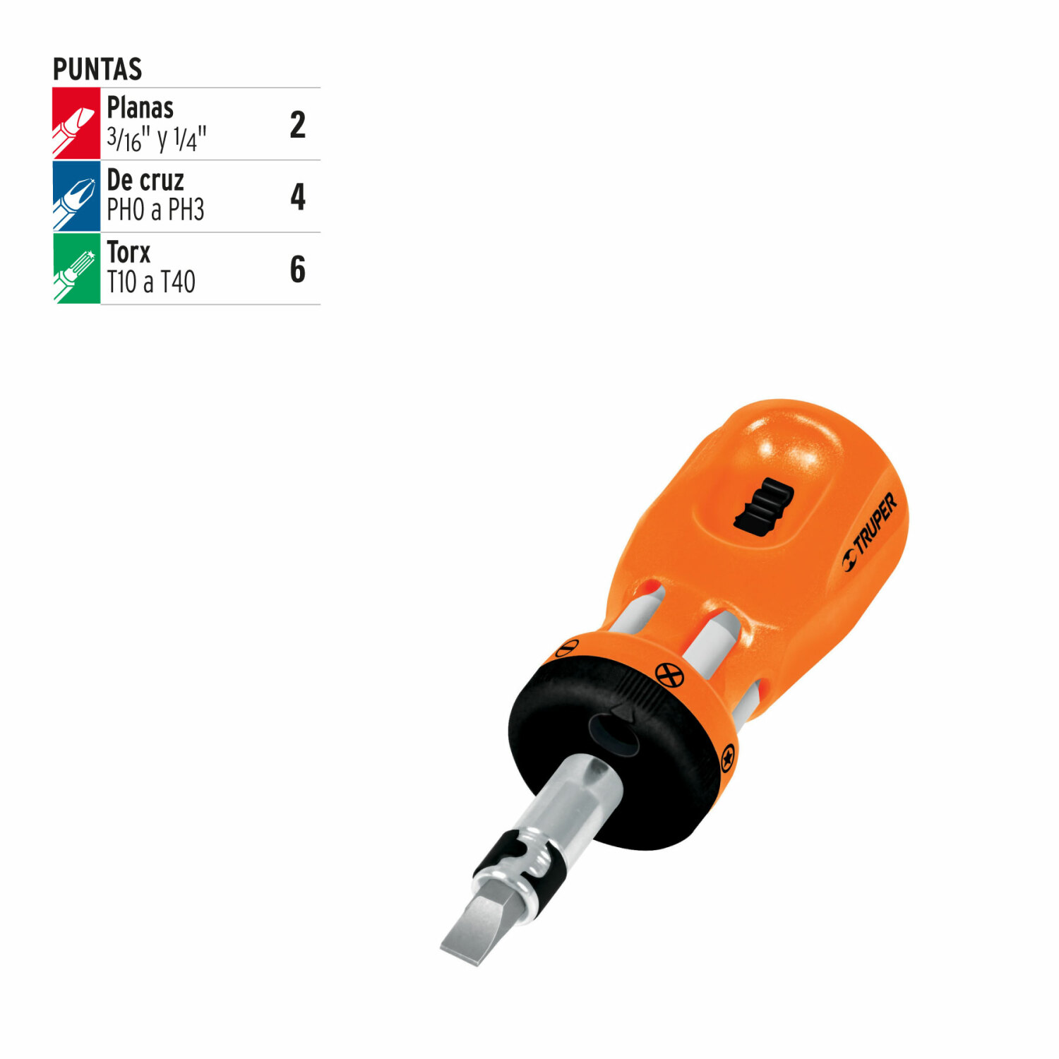 Мини - отвертка 12 бит 18193 DTROM-12 Truper (DTROM-12)
