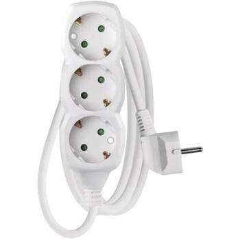 Emos Удлинитель P0321R, 1,5м, 3×2P+PE, белый, PVC, 3680W, защита от детей (P0321R)