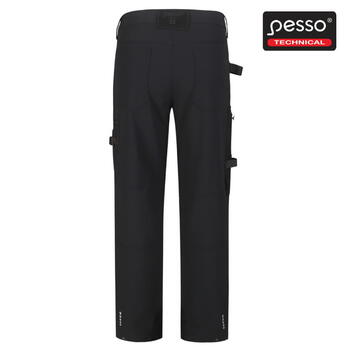 Pesso Mercury Stretch darba bikses KD145B_C62, C62, melnas, Cordura, 92% neilons/8% spandekss, ceļgalu sargu kabatas (KD145B_C62)