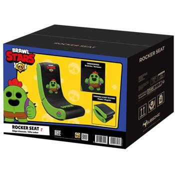 Subsonic Игровое кресло SA5729-BS1, 80см, 10кг, черный/зеленый, синтетическая кожа, функция качания (SA5729-BS1)