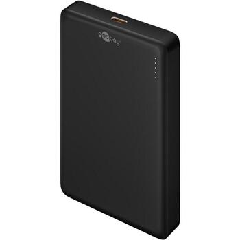 Goobay Магнитный беспроводной Power Bank 70183, 10000 мАч, USB-C, черный, беспроводная зарядка, технология быстрой зарядки (70183)