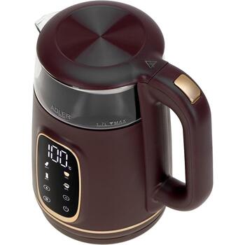 Adler Электрический чайник AD 1305bu, 2200 W, 1.7 L, Пластик, 360° поворотная база, Бордовый (AD 1305bu)