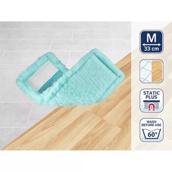 Leifheit Clean Twist M Ergo PowerClean static plus 1052124, 33см, 100% полиэстер, стирка 40°C, крепление Velcro (1052124)