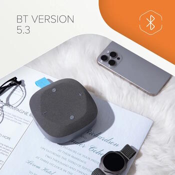 Портативная Bluetooth колонка мощностью 8 Вт и защитой от воды IPX5 HEXAGON 10 TWS Серый Оранжевый CNE-CBTSP10GO CANYON (CNE-CBTSP10GO)