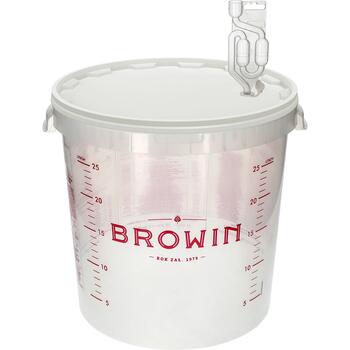 Browin емкость для ферментации 340461, 30л, полипропилен без BPA, со шкалой, 2 пробки, 3 гидрозатвора (340461)