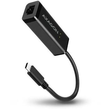 Axagon USB-C гигабитный Ethernet адаптер ADE-SRC, 1000 Mbit/s, 1 RJ-45 порт, USB питание, Plug and Play, поддержка VLAN (ADE-SRC)