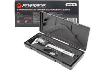Forsage F-5096PE электронный штангенциркуль, 0-125 мм, 0,01 мм, внутренний/наружный диаметр, глубиномер, пластиковый футляр (F-5096PE)
