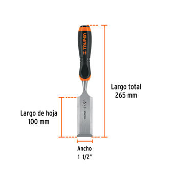 Kalts kokam 38,1mm, ērts rokturis, CrV 14639 FT-1-1/2 Truper (FT-1-1/2)
