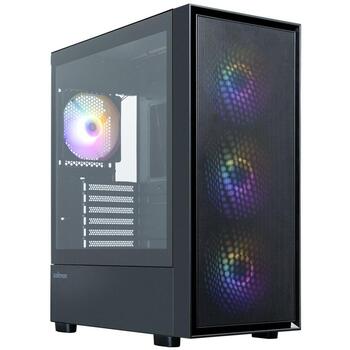 Zalman S6 BLACK, ATX Midi Tower datora korpuss, 3x140mm FRGB priekšā, 1x120mm FRGB aizmugurē, melns (S6 BLACK)