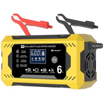 Tracer Akumulatora lādētājs TRABAT47776, 12V, 6A, LED/LCD, automātiskā uzlāde, pārlādēšanas aizsardzība (TRABAT47776)