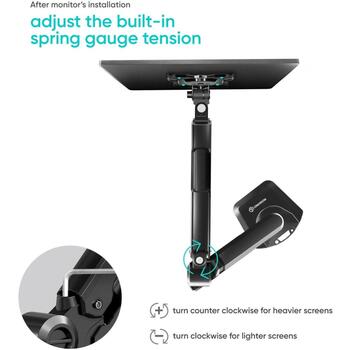 Onkron monitors dispeja piederums G90-B, maksimālā slodze 10 kg, minimālais ekrāna izmērs 33 cm, maksimālais ekrāna izmērs 86.4 cm (G90-B)