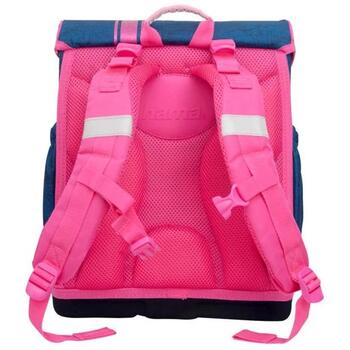 Hama 00183790 школьный рюкзак Jeans Girl, 19.7 л, 0.98 кг, 38x30.5x17 см, полиэстер, розовый/синий, эргономичный, светоотражающий (00183790)