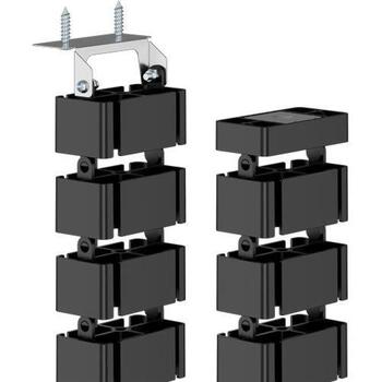 Fellowes 100136871 органайзер для кабелей, черный, 129мм, 107мм, 1288мм, 4 канала, 31 сегмент, магнит, винты (100136871)