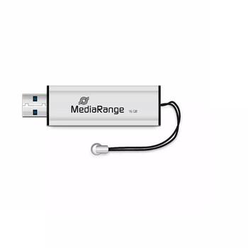 Mediarange USB флеш-накопитель MR915, 16GB, USB 3.2 Gen 1, скорость чтения 50MB/s, скорость записи 15MB/s, черный/серебристый (MR915)