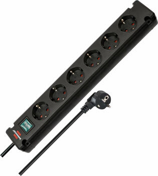 Brennenstuhl Bremounta удлинитель 1150650316, 6 розеток, 3м, 230В, 3500Вт, IP20, 90°, черный, крепление винтами (1150650316)