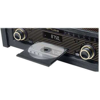 Muse Проигрыватель винила MT-115W, 20Вт, CD, USB, Bluetooth, FM радио, 33/45/78 об/мин, деревянный корпус (MT-115W)