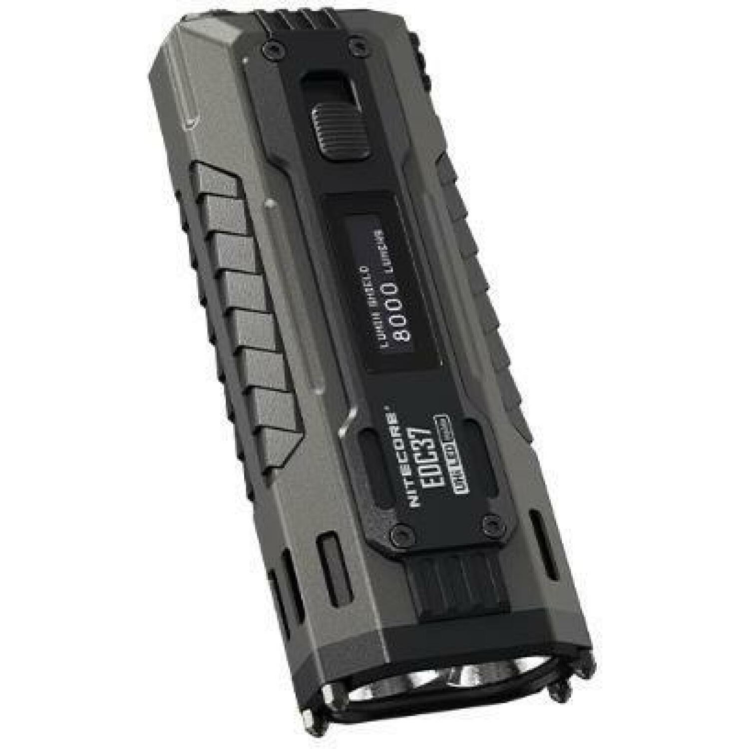 Nitecore EDC37 gaismas lukturis, 8000 lm, 420 m, 8000 mAh Li-Ion akumulators, USB-C uzlāde, OLED displejs, IP54 (EDC37)