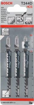3 figūrzāģa asmeņi T 244 D, Figūrzāģiem FIGŪRZĀĢA ASMENS T 244 D SPEED FOR WOOD, 2608630879, BOSCH (2608630879)