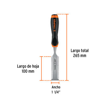 Kalts kokam 31,8mm, ērts rokturis, CrV 14636 FT-1-1/4 Truper (FT-1-1/4)