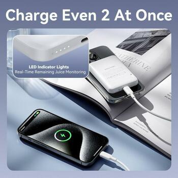 Vention Power Bank FHSL0 5000mAh, 3.7V, 1x USB Type-C, 3A, беспроводная зарядка, автоматическая магнитная зарядка, синий (FHSL0)