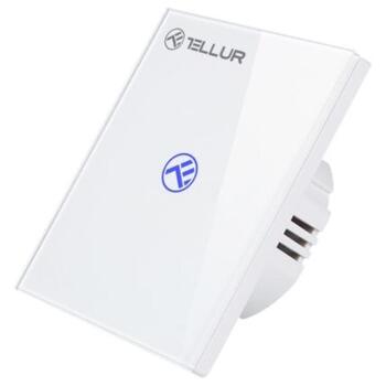 Tellur Smart WiFi выключатель TLL331481, 1 порт, 1800W, 10A, переменный ток 100-240V, LED 150W/порт, Лампа 600W/порт, 2.4 GHz (TLL331481)