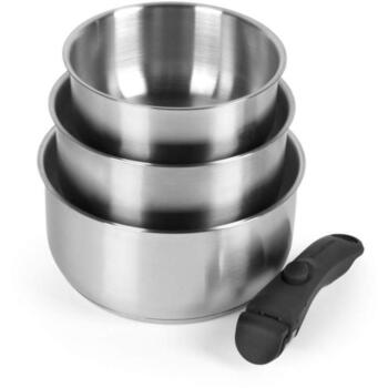 Russell Hobbs Набор кастрюль RH04034, серебристый, нержавеющая сталь, съемная ручка, 4 шт. (RH04034)