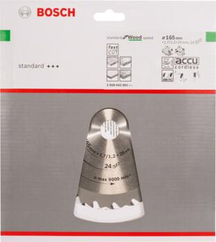 Ripāģa disks 165x20/16mm Speedline Wood Z24, Rokas ripzāģiem PRO WOOD RIPZĀĢA ASMENS, 2608642601, BOSCH (2608642601)