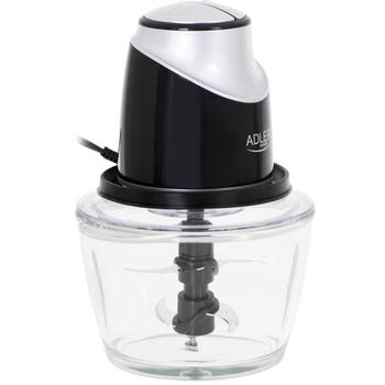 Adler Измельчитель AD 4082, 550 Вт, 1,2 л, 2 скорости, нержавеющие лезвия, стеклянная чаша, резиновое противоскользящее кольцо (AD 4082)