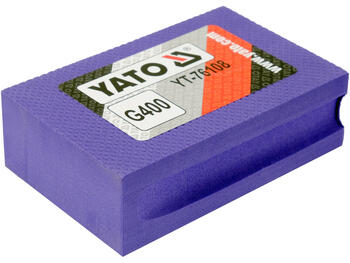 Yato Dimanta sūklis YT-76108, 90x60x30 mm, G400, violeta, gumijas, metāla, stikla, marmora, granīta, keramikas slīpēšanai (YT-76108)